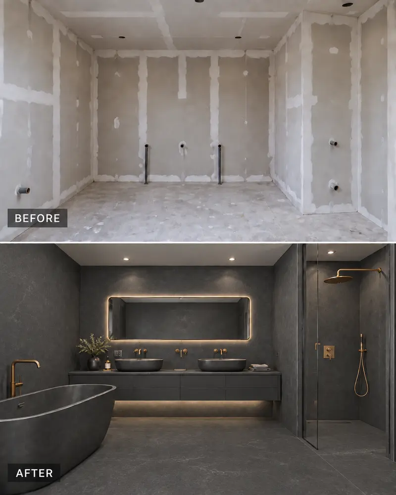 Derna microcement bathroom concept